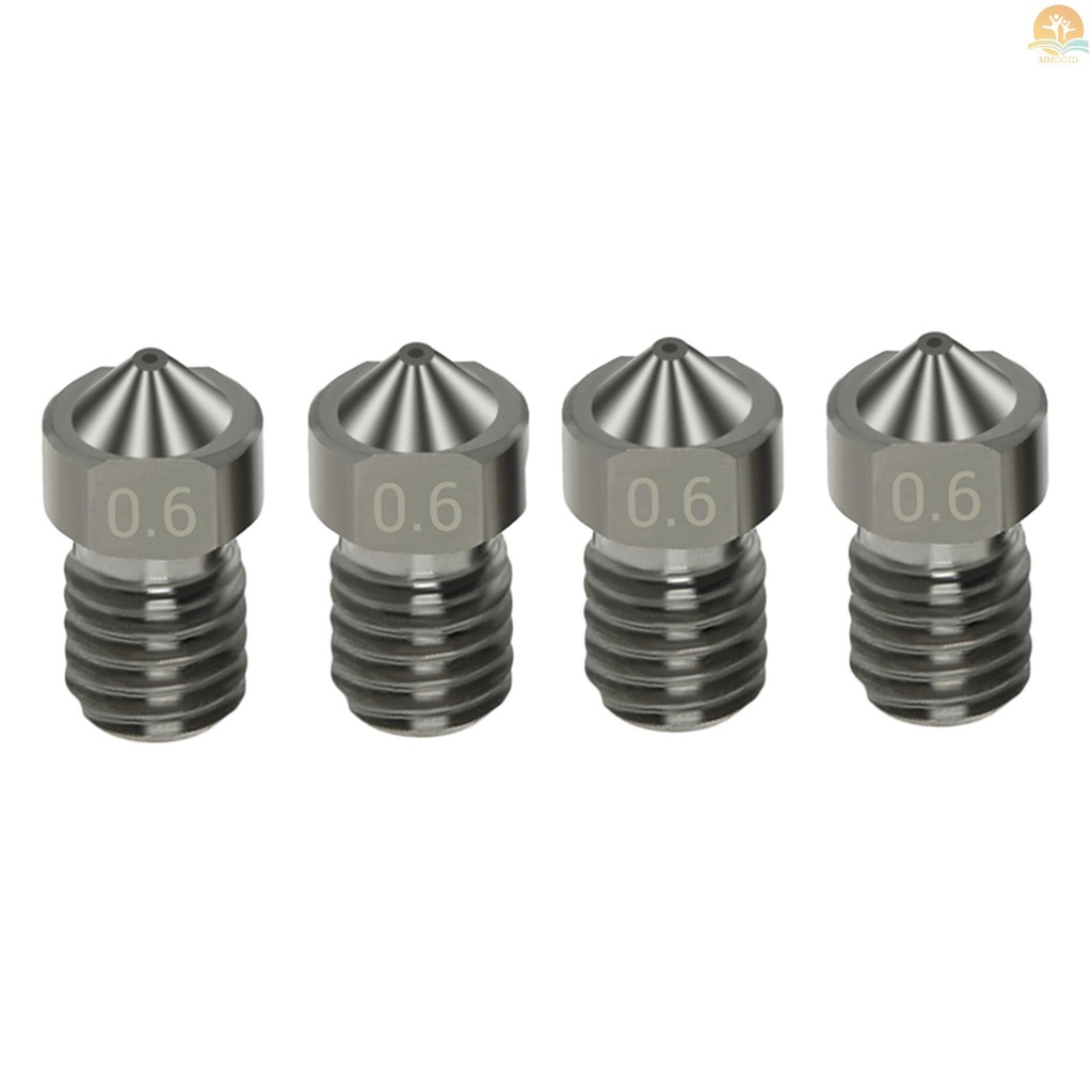 In Stock 4pcs Nozzle Baja Keras V6 Nozel 0.6mm Untuk Filamen 1.75mm Untuk Bagian Printer 3D