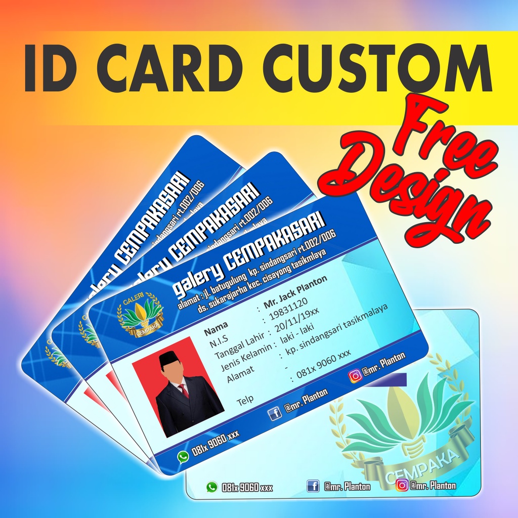 

25 pcs Cetak ID Card Murah / Kartu Pelajar / KTA min Custom