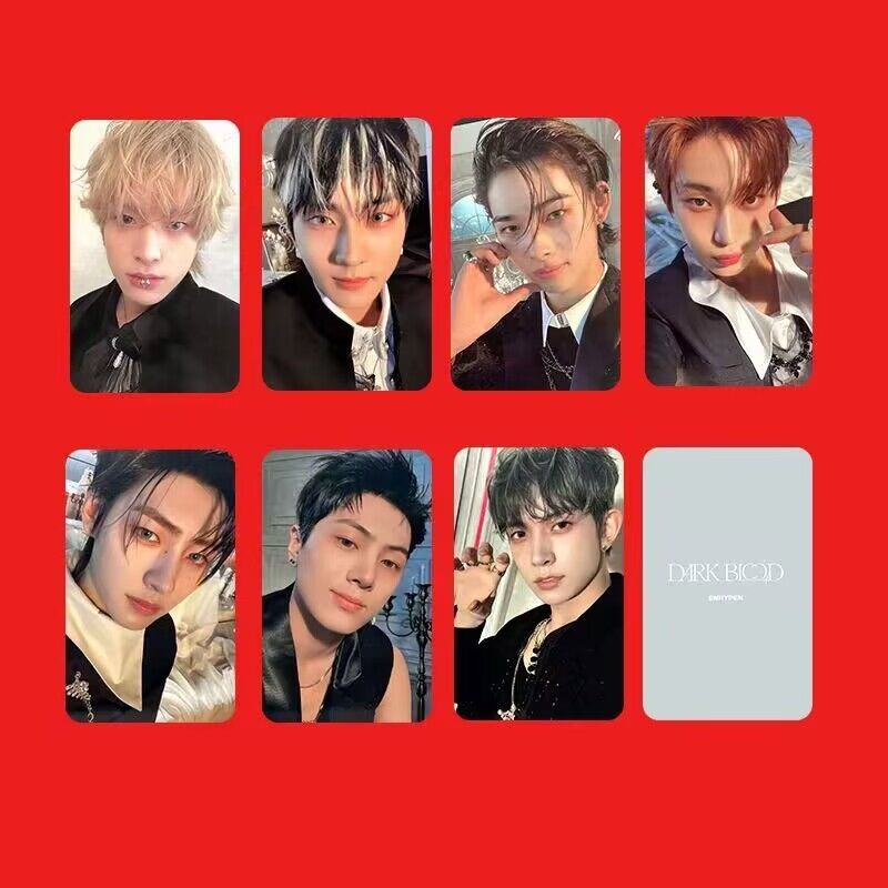 7pcs /set EN-HYPEN Mini 4th Album DARK BLOOD Photocards Kartu Lomo ENHYPEN Kpop Collection Series