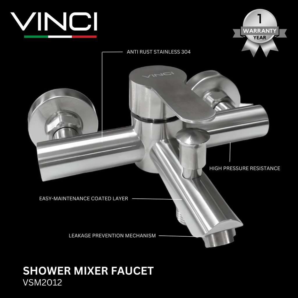 Vinci VSM2012 Keran Shower Mixer Bathtub Kran Air Mandi Panas Dingin