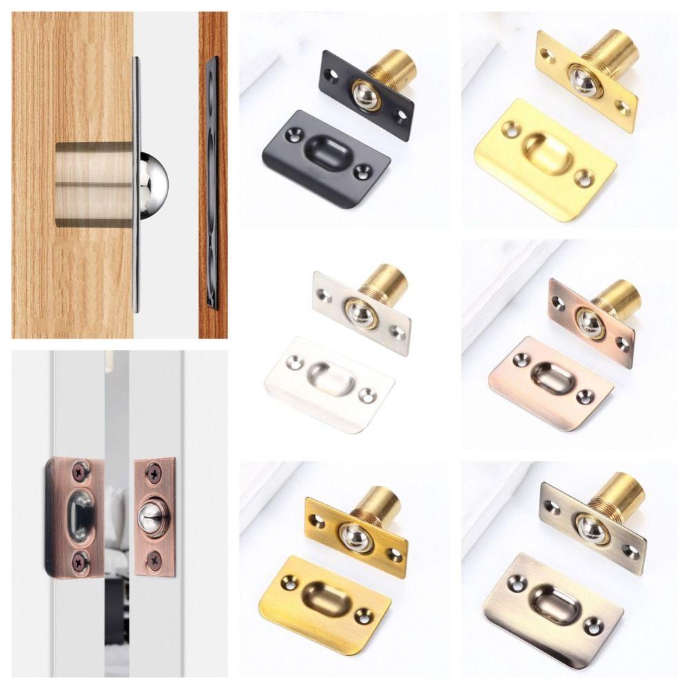 【 ELEGANT 】 Door Touch Bead, Kunci Manik-Manik Pintu Tangkap, Bola Spring Locking Invisible Untuk Hardware