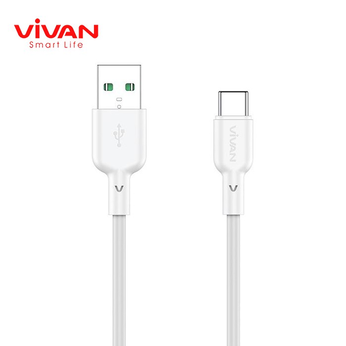 Kabel Data Type C 6.5A VIVAN Fast Flash Charging 65W QC3.0 Panjang 100cm VQC100 Garansi Resmi 1 Tahun