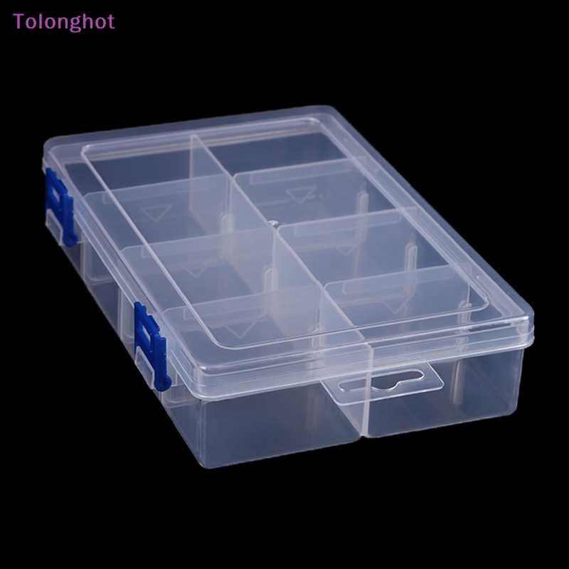 Tolonghot&gt; al Tool Case 20*13.5*4.5cm Besar 8kisi Kotak Penyimpanan Plastik Sekrup Komponen Elektronik Transparan Organizer well