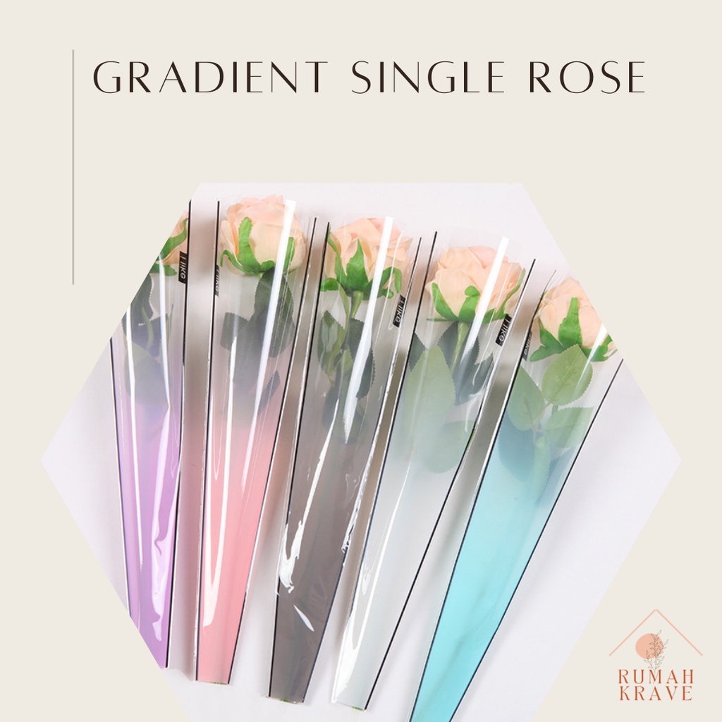 

RUMAH KRAVE - Gradient Single Rose Wrapping Plastic Bunga Mawar Satuan