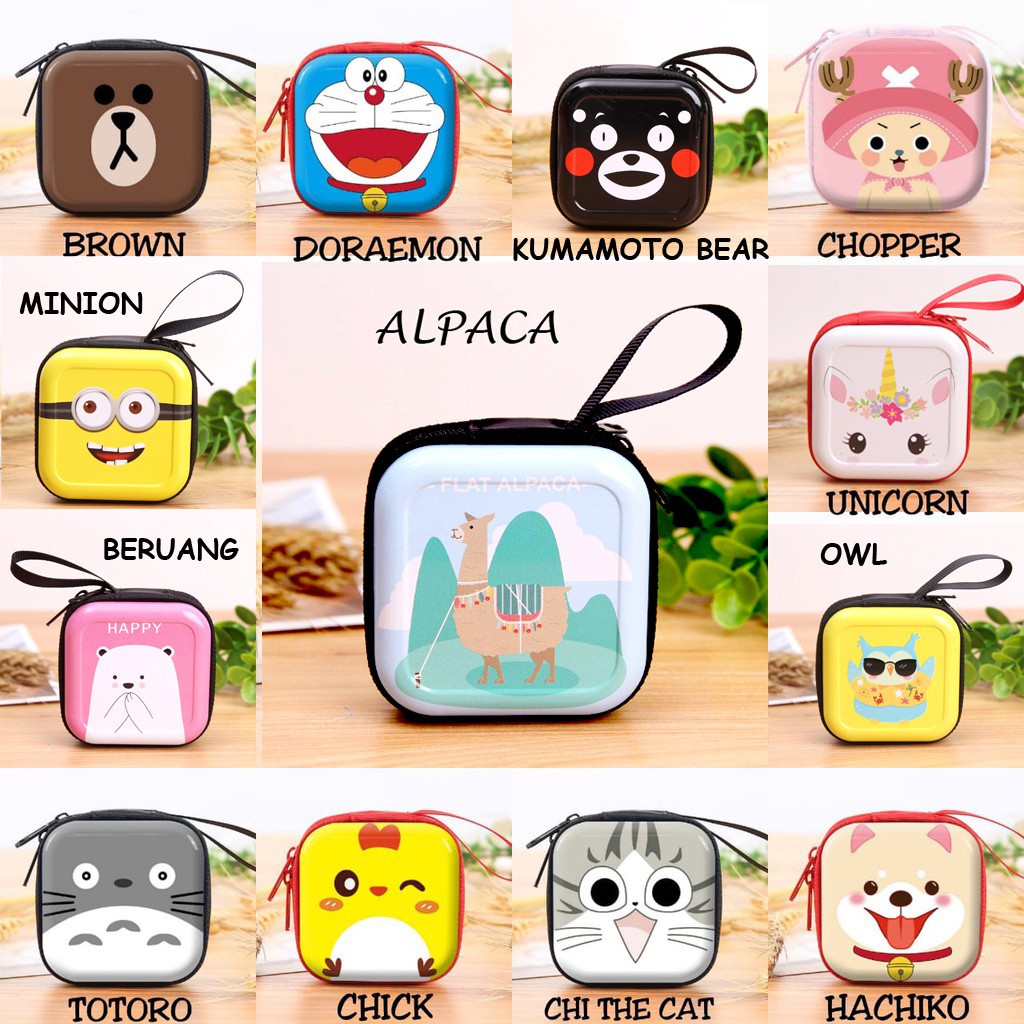 Dompet Koin Lucu Karakter / Mini Purse / Tempat Koin Uang Receh / Tempat Headset / Dompet Koin