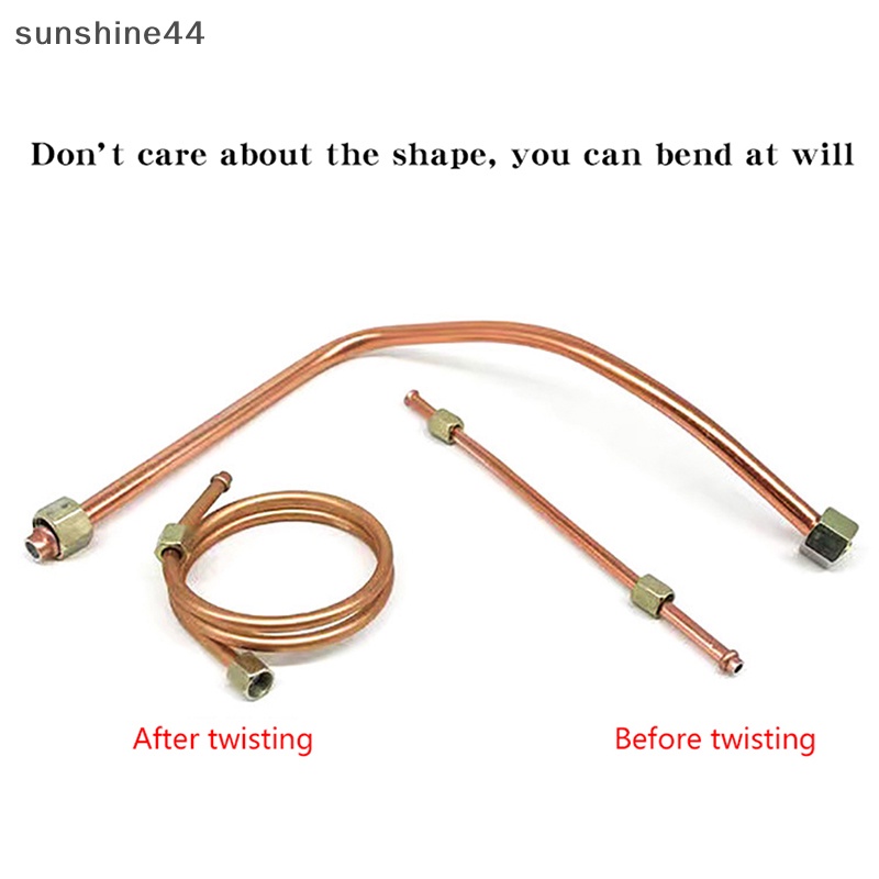 Sunshine G1 /8 9mm Kompresor Angin Exhaust Tube Pengganti 200 /400 /600 /800mm Hex Nut Copper Tone Aksesoris Kompresor Angin Sparepart Pompa Oli Kompresor Angin Connecg Pipa ID