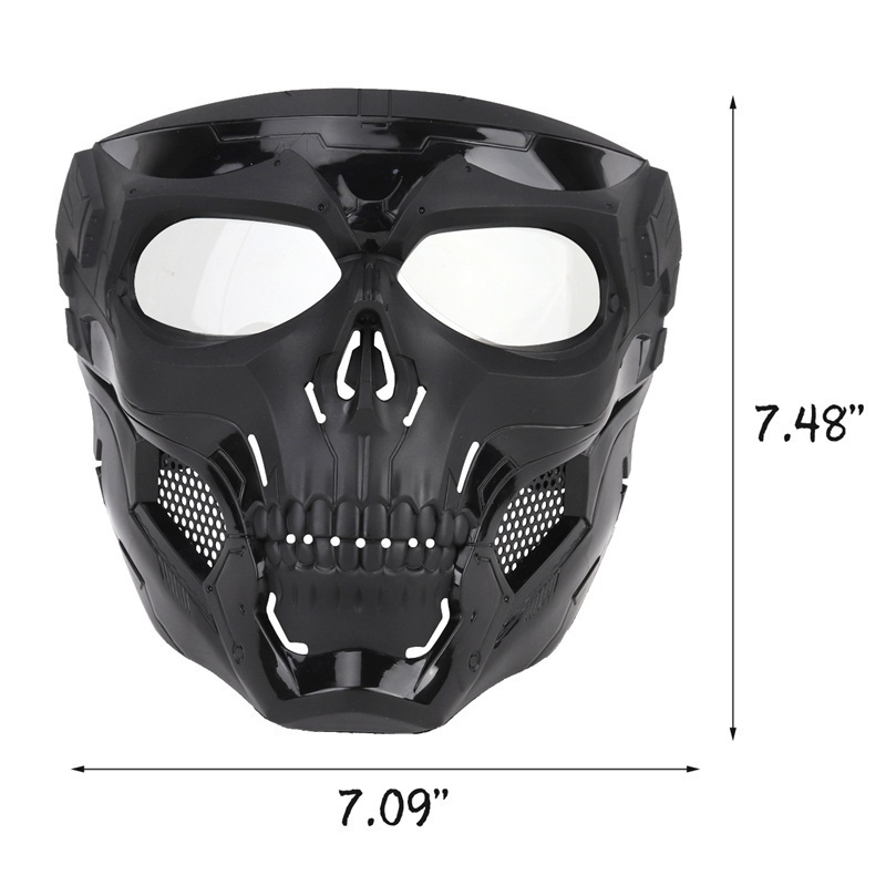 BABYBOZ - WOSPORT Masker Motor Topeng Airsoft Gun Full Face Skull MASK TENGKORAK PAINTBALL AIRSOFTGUN