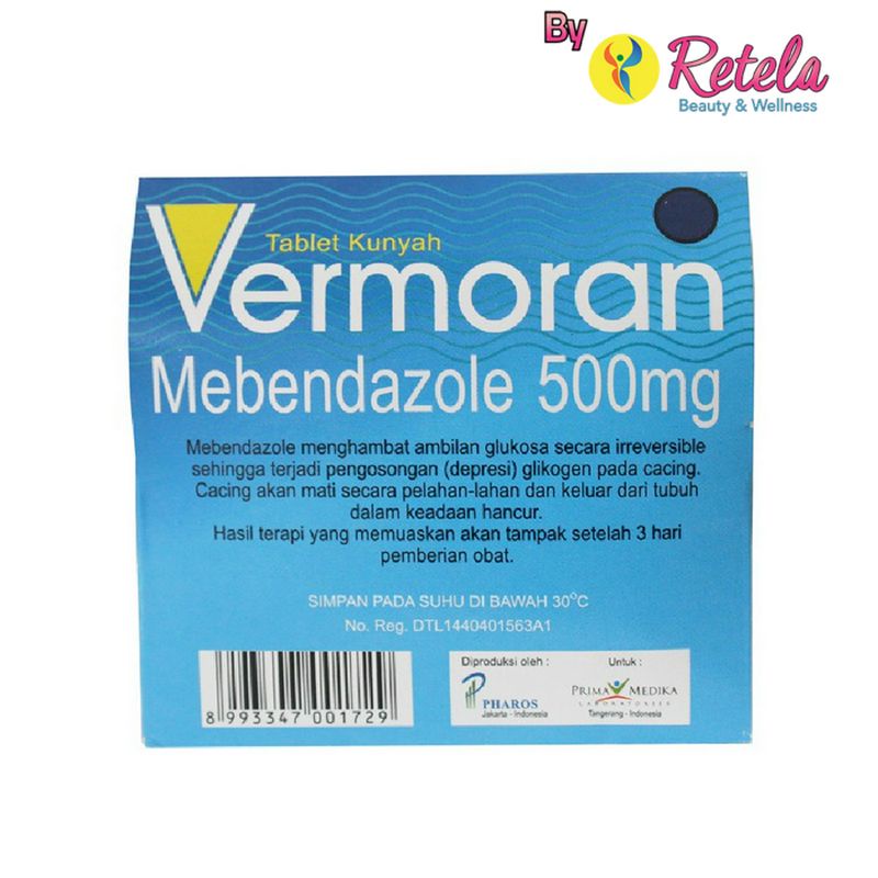 Vermoran Mebendazole 500mg 1 Strip