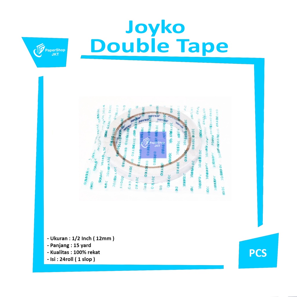 

JOYKO - Double Tape 12mm x 15 Yard - 1/2 Inch - Roll