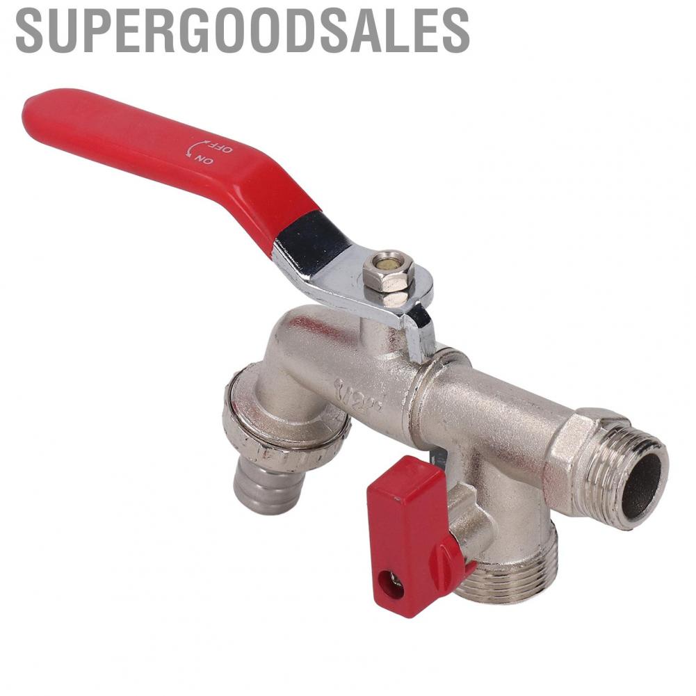 Supergoodsales Double Valve Faucet 1 In 2 Out Washing Machine Hose Zinc Alloy Garden Accessories