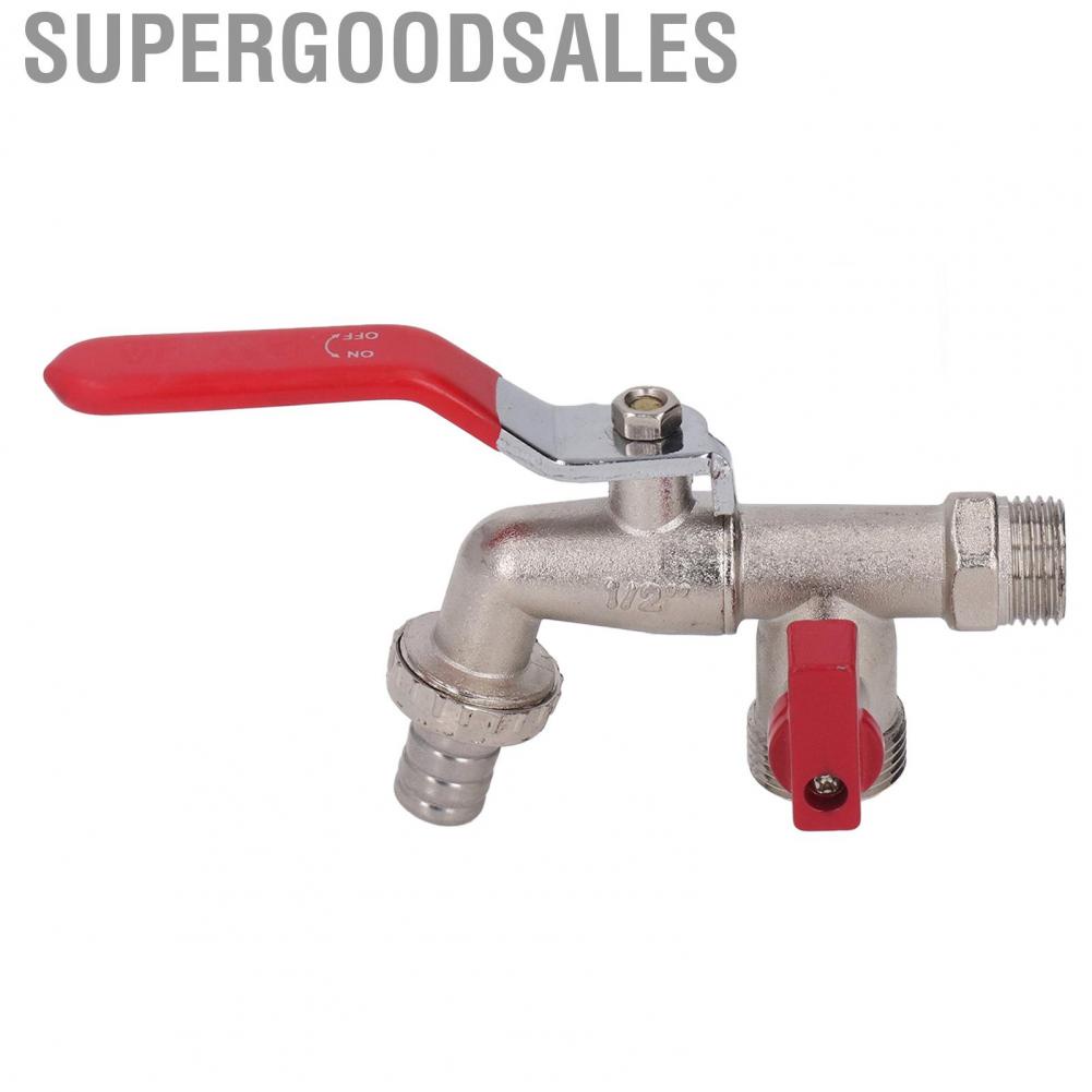 Supergoodsales Double Valve Faucet 1 In 2 Out Washing Machine Hose Zinc Alloy Garden Accessories