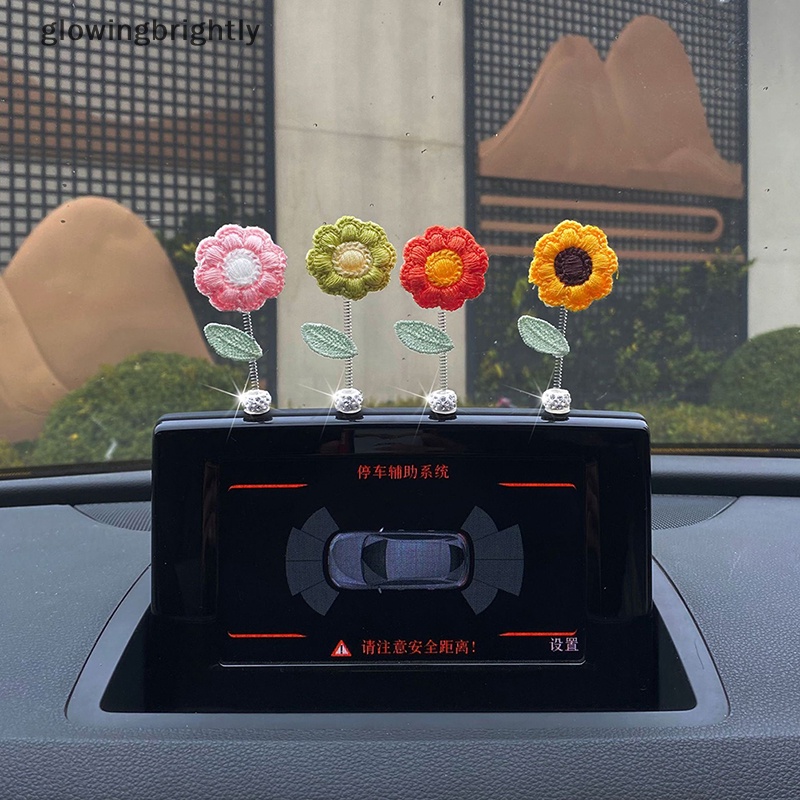 [glowingbrightly] Dekorasi Mobil Car Window Side Ornamen Bunga Lucu Auto Interior Dashboard Aksesoris Interior Untuk Hadiah Anak Perempuan Drop TFX