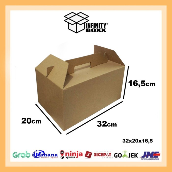 

dus jinjing 32x20x16,5 cm kardus box packing hampers parcel gable