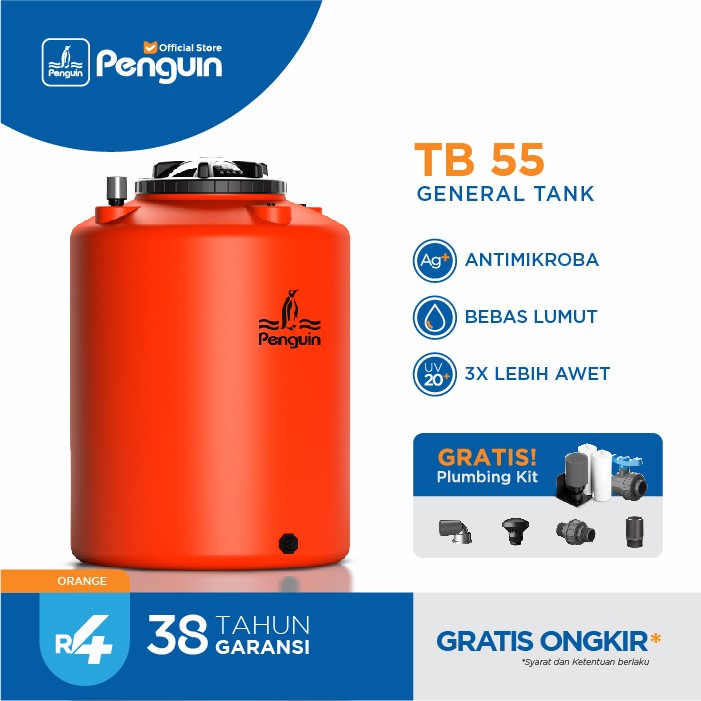 TOREN TANGKI AIR - PENGUIN - TB55 - 520 LITER - ORANGE