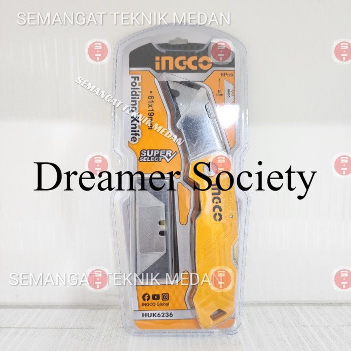 

Berkualitas HUK6236 PISAU LIPAT CUTTER MINI SERBAGUNA FOLDING UTILITY KNIFE INGCO SDZ683