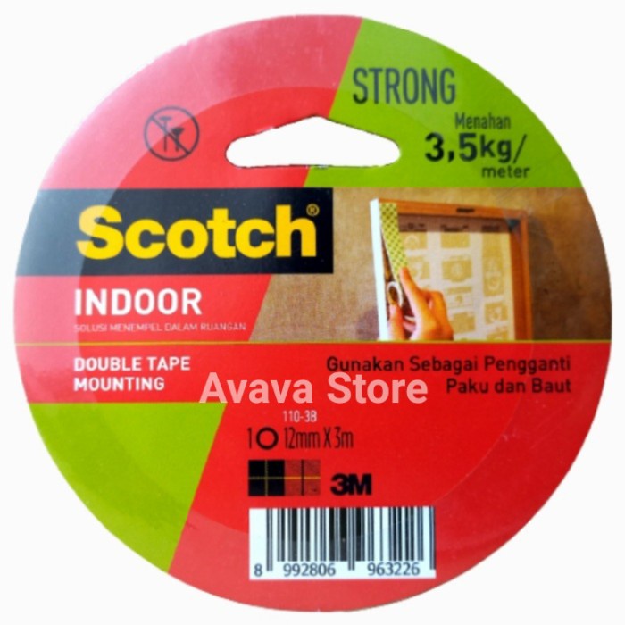 

3M Scotch indoor permanent mounting tape 12mm x 3m