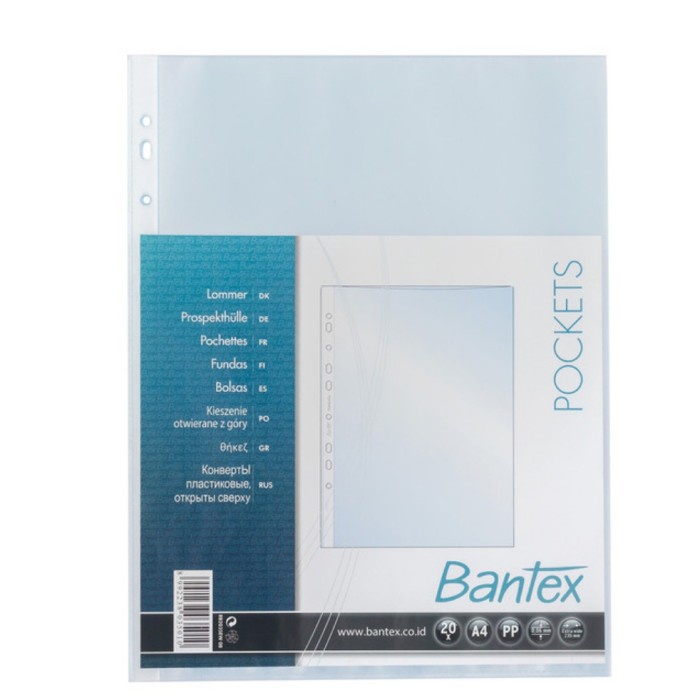 

[DD] Plastik PP Pocket A4 Antiglare 2035 Bantex 0,06mm (100Pcs)