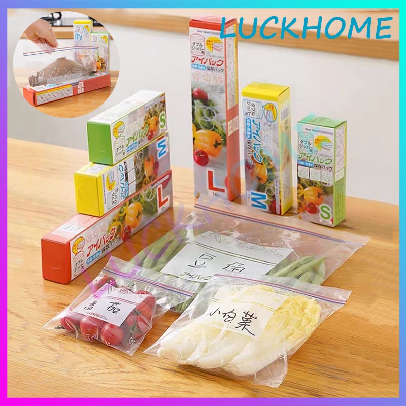 Plastik Ziplock Sayuran Reusable Fresh Wadah Kantong Kulkas Penyimpan Makanan Sayuran Plastik Kulkas