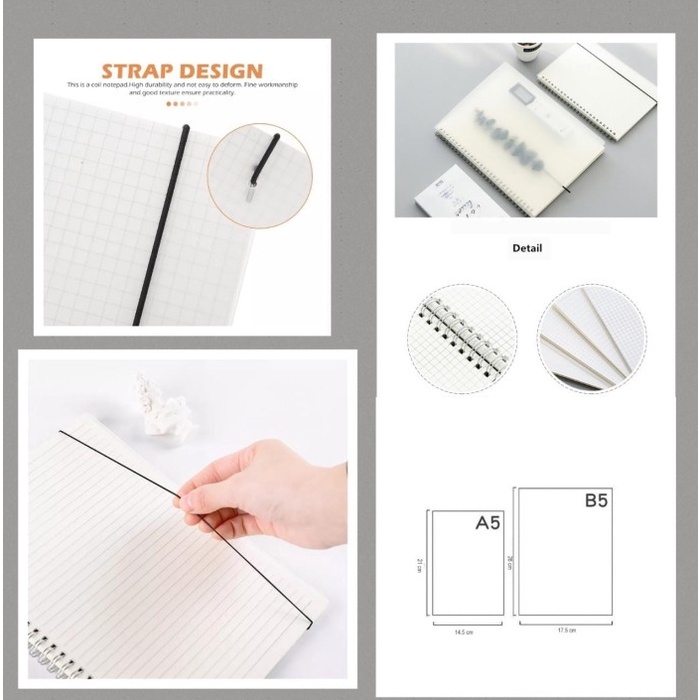 

Buku Tulis Jepang Dot Grid Lines A5 B5 Japanese Spiral Notebook - A5 dotted