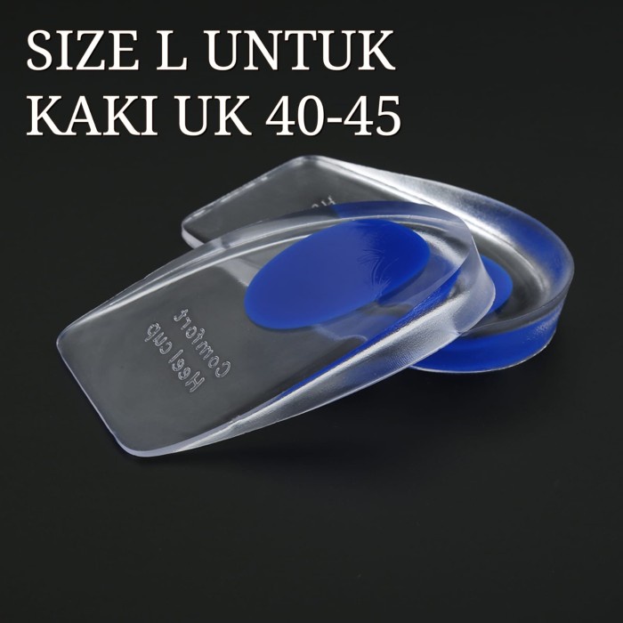 Insole Tumit / Insole Gel / Silicone Insole / Insole Impor - BIRU SIZE L