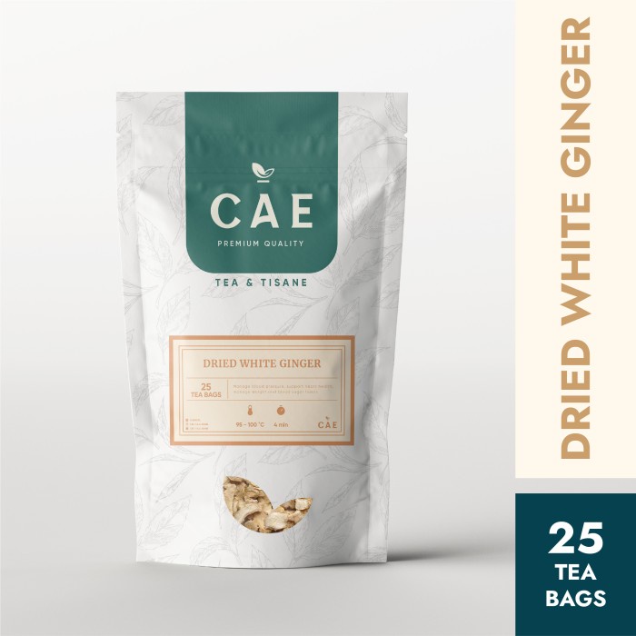 

WHITE GINGER 25 TEA BAGS Teh Jahe Herbal Dried Kering Alami 100% Pure