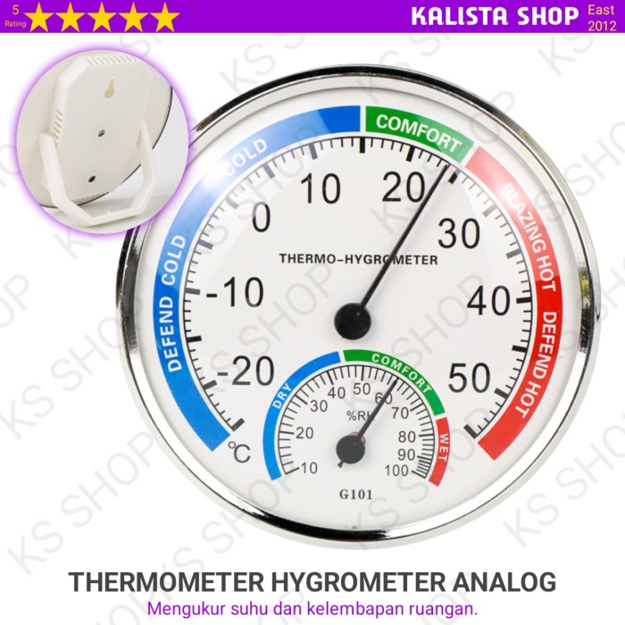 Analog Thermometer Hygrometer Ruangan Meja Dinding Akurat Anymeter