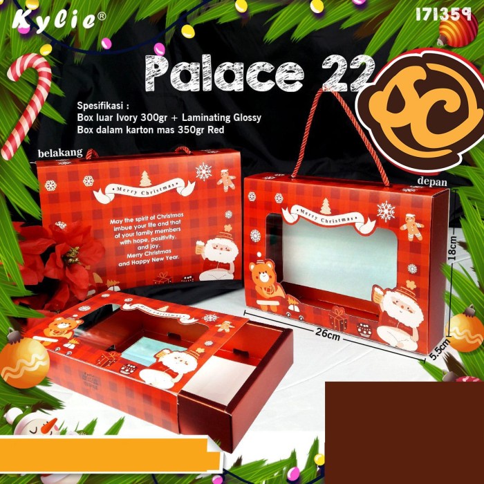 

Kotak kue Natal 26cm box kue Christmas