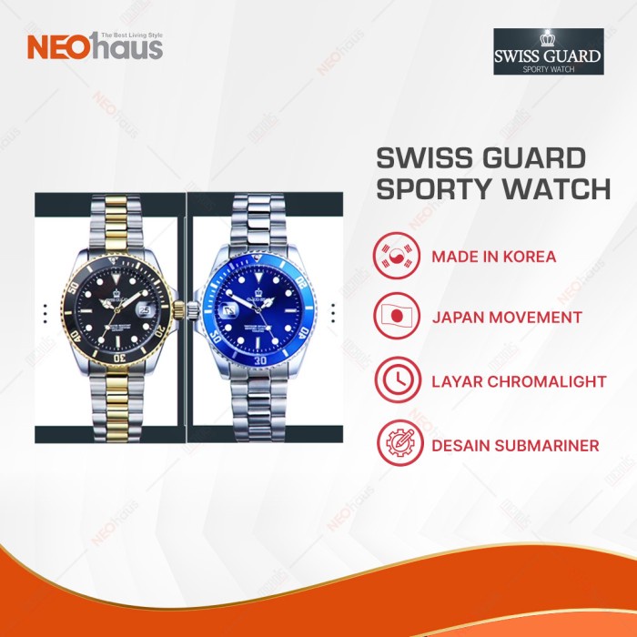 MurMer COD Swiss Guard Sporty Watch / Jam Tangan Swiss Guard - Silver