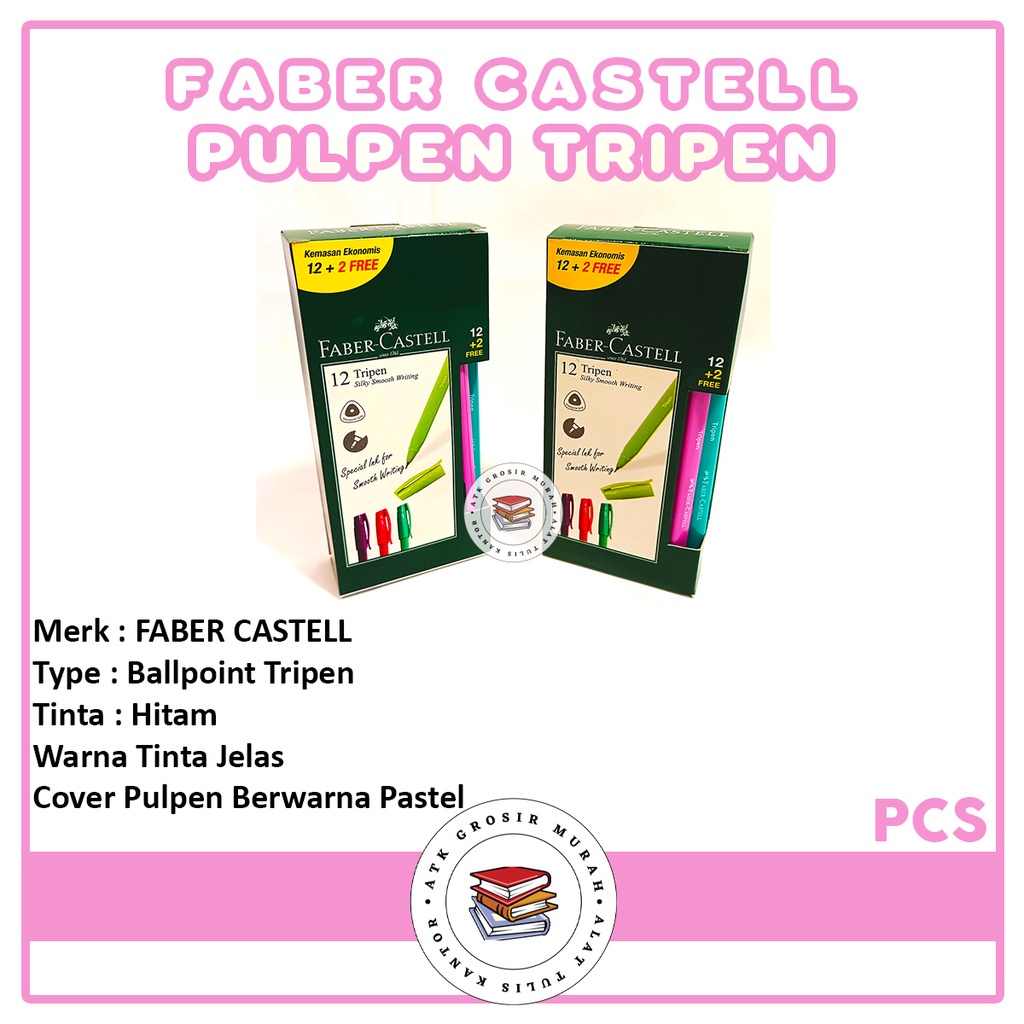 

FABER-CASTELL - Pulpen Tripen Ballpoint Cover Berwarna - Pcs