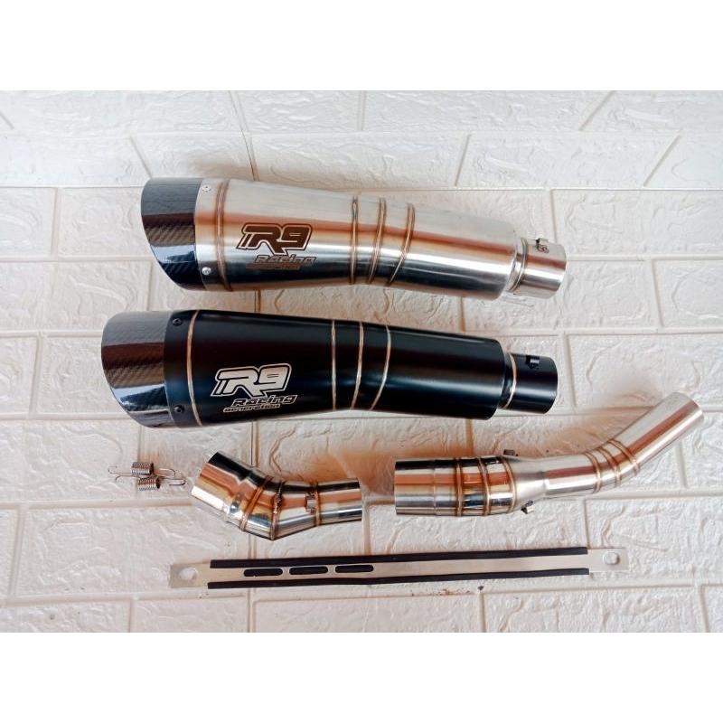 KNALPOT RACING R9H2 DOFF+SLIP ON UNTUK NINJA 250 NINJA MONO CBR 250R CBR 150R R25 DLL.