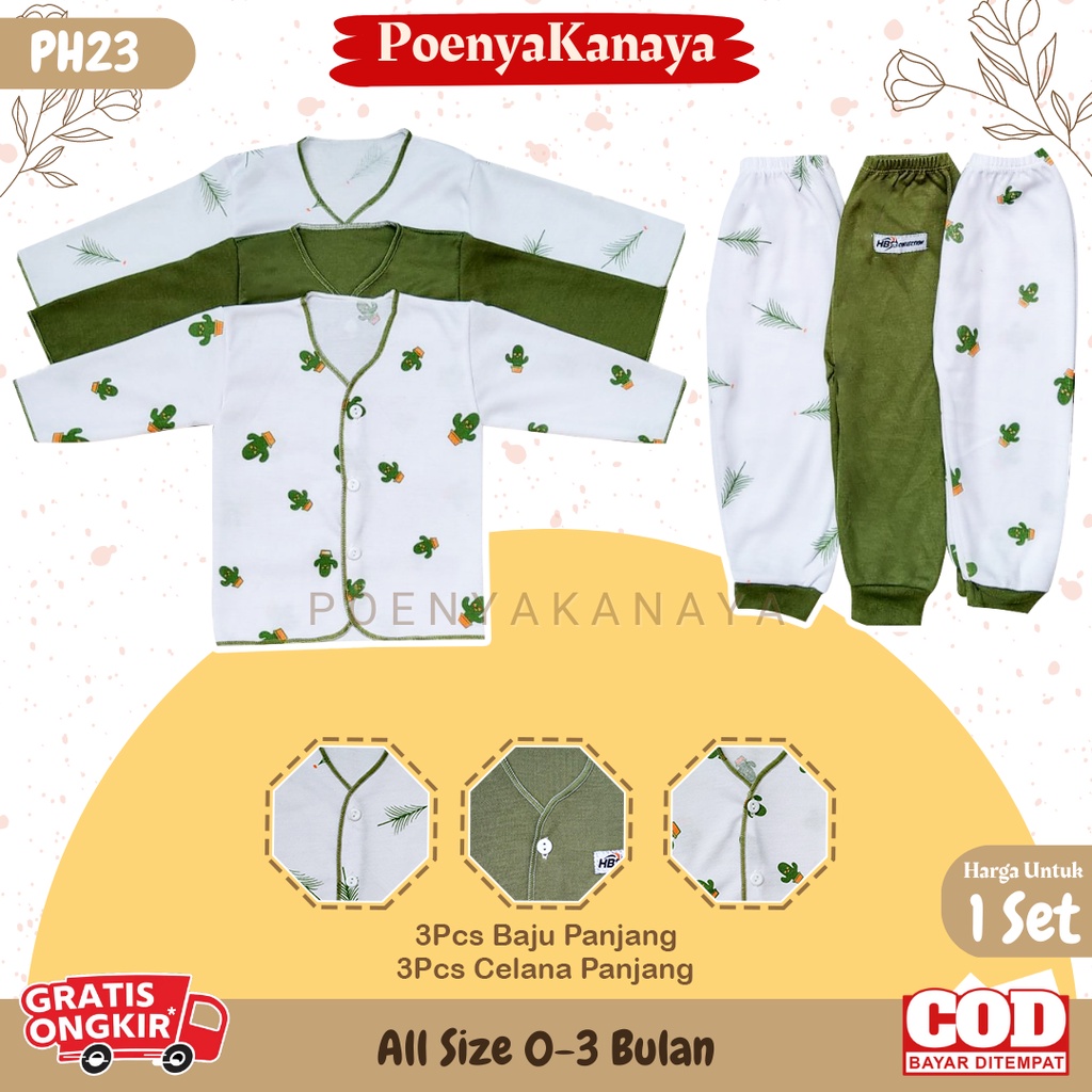 Paket 18pcs Setelan Baju Bayi Celana Bayi Baru Lahir Gift Set Baby Seri OLIVE HBc PH23