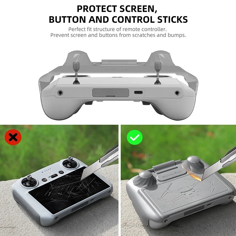 2in1 Cakupan Penuh Pelindung Joystick Kreatif Remote Control Pelindung Case Drone Remote Control Hood Drone Aksesoris Untuk DJI Mini3/Mini3 Pro