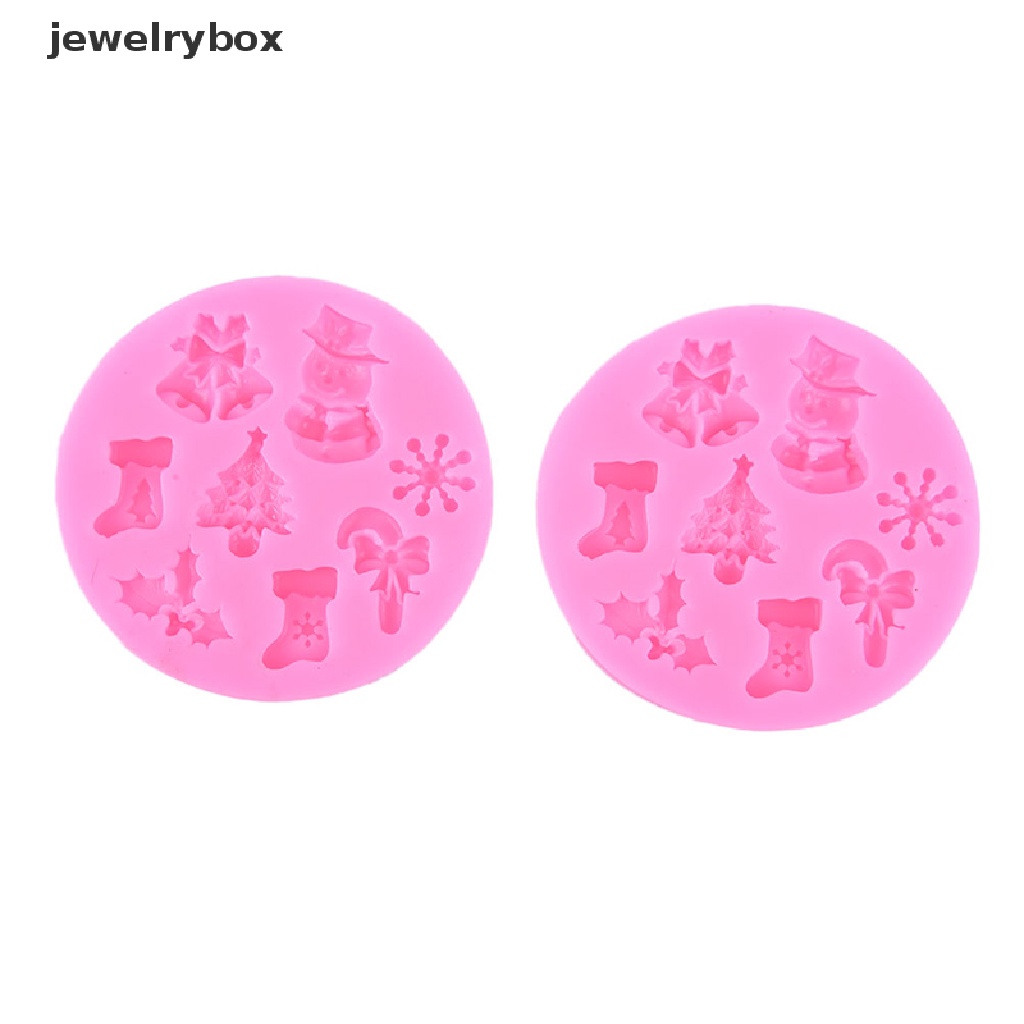 [jewelrybox] Natal Snowman Berbentuk Fondant Cetakan Silikon Dapur Baking Coklat Tools Butik