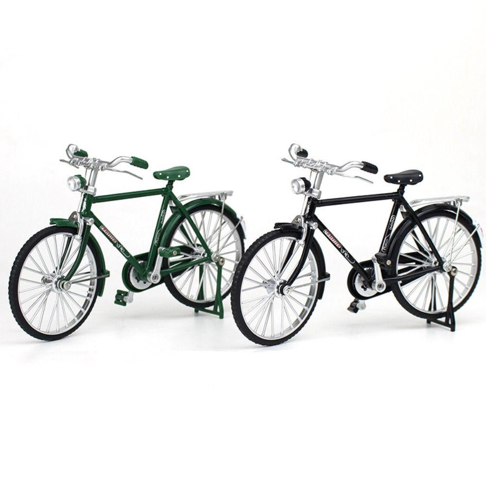 QUINTON Retro Model Sepeda Anak Hadiah Dekorasi Rumah Vintage Model Sepeda Simulasi Sepeda Simulasi Koleksi Mainan Miniatur Model Diecast Alloy Mini Alloy Bicycle