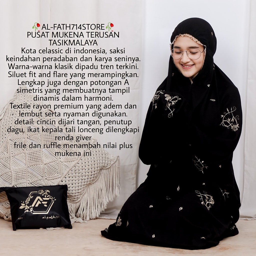 [New Arrival] Tren Mukena Mukena Terusan Dewasa Bordir Bunga Rose Love Mukenah Lajuran Dewasa Free O