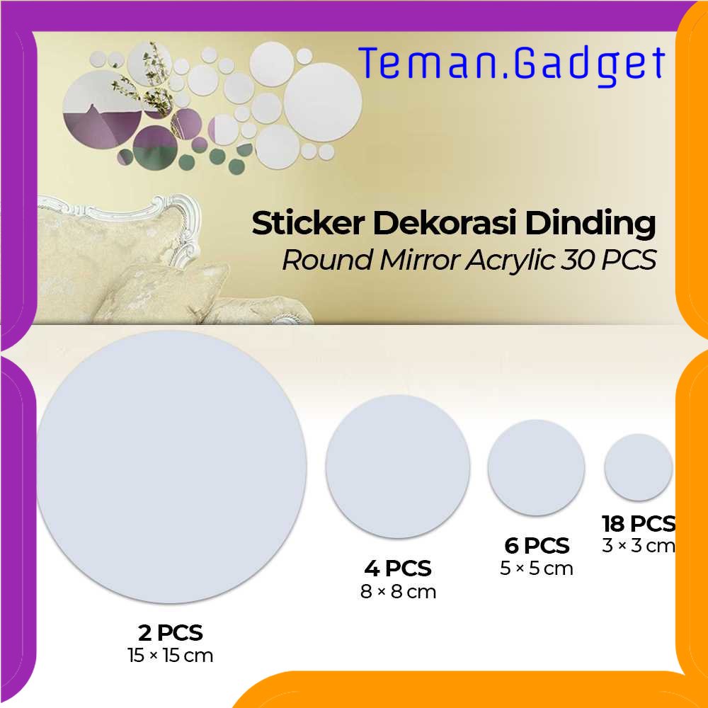 TG -  ART SOLEDI Sticker Dekorasi Dinding Round Mirror Acrylic 30 PCS - SL03