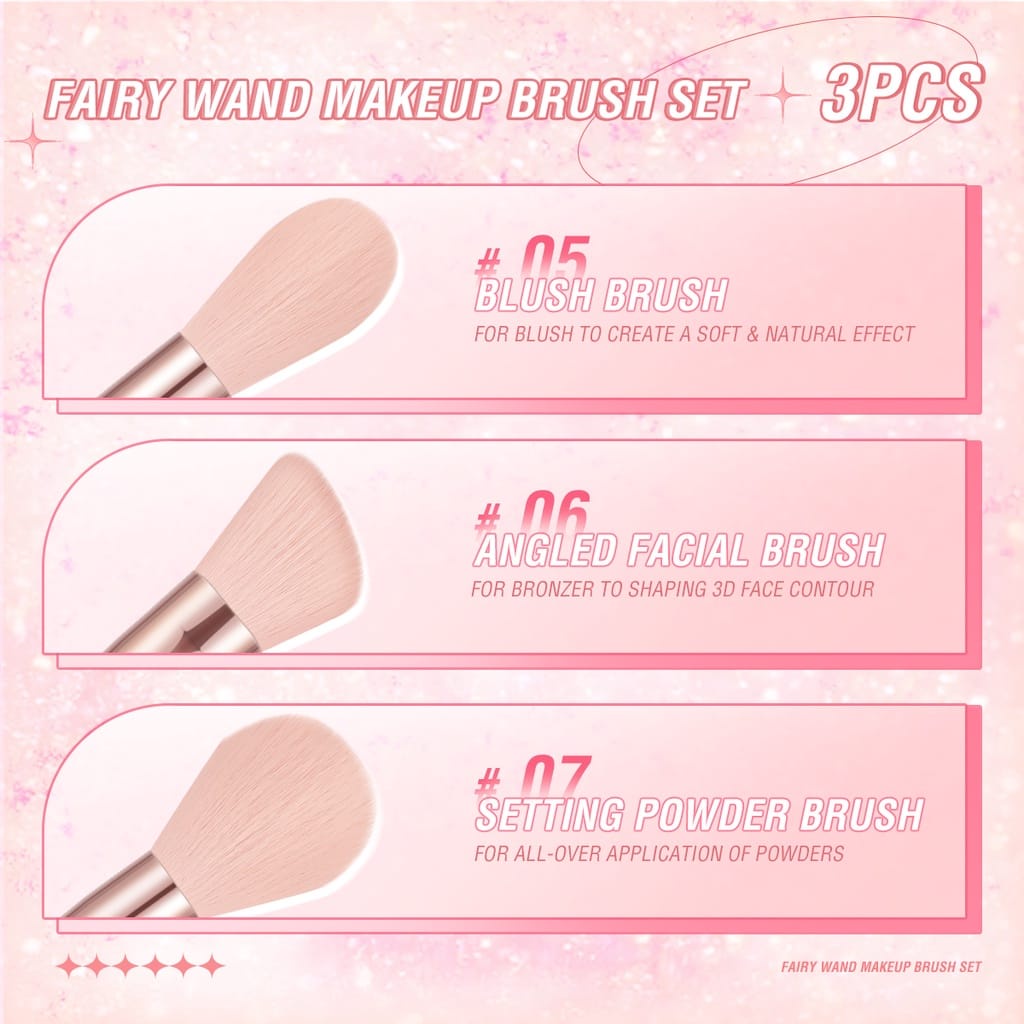 [BPOM&amp;ORI] PINKFLASH 3PCS MAKE UP BRUSH