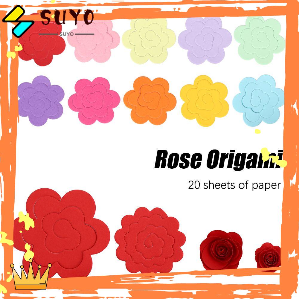 Suyo Mawar Origami DIY Bunga Bahan Manual Teknologi Origami Produk Siap Sebagian Craft Paper