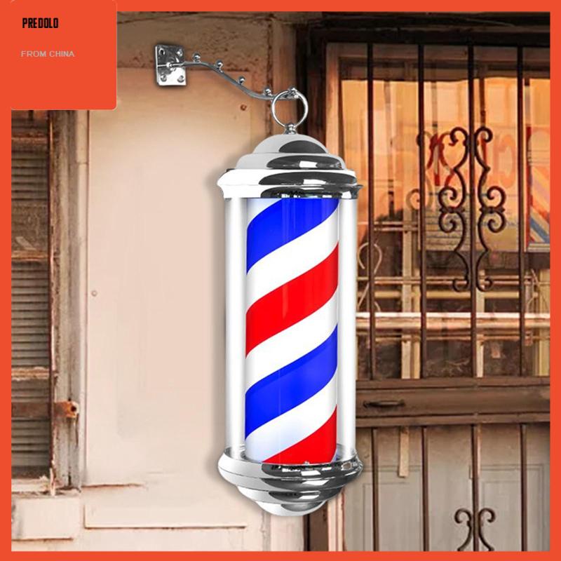 [Predolo] Rotating Barber Pole Light Tanda Toko Salon Rambut Outdoor