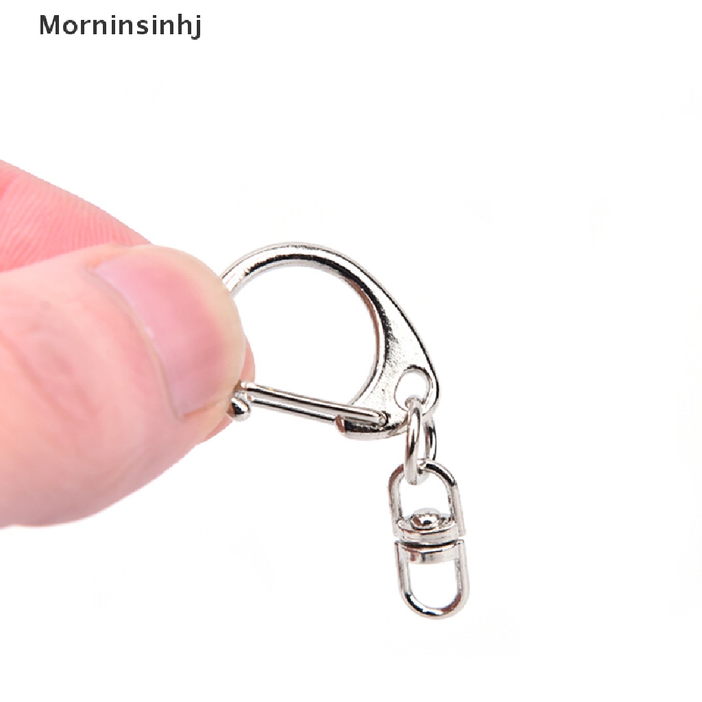 Mornin 10 Pcs DIY Dipoles Perak Keyring Keychain Split Ring Pendek Rantai Key Rings id