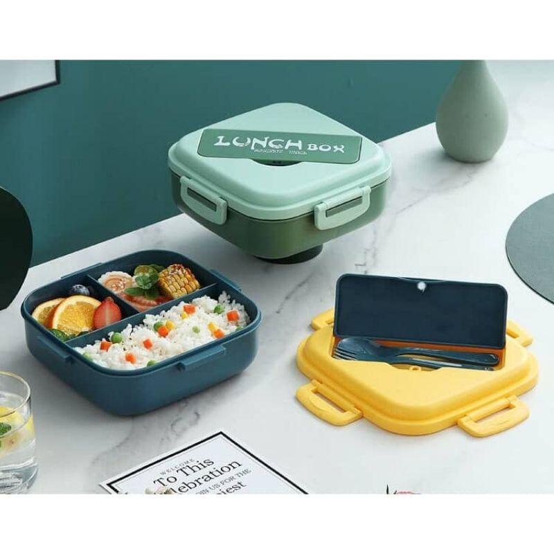 Lunch Box Set Kotak Makan Siang Free Sendok Garpu Tempat Makan Multifungsi