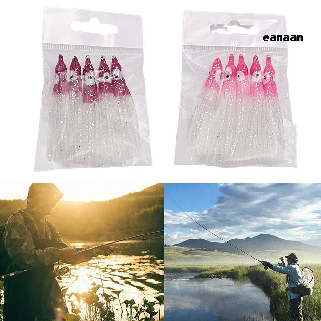 Cnn-5pcs Gurita Umpan Lembut Simulasi Dengan Efek Bercahaya Memancing Air Laut Lembut Cumi Rok Umpan Untuk Memancing Outdoor