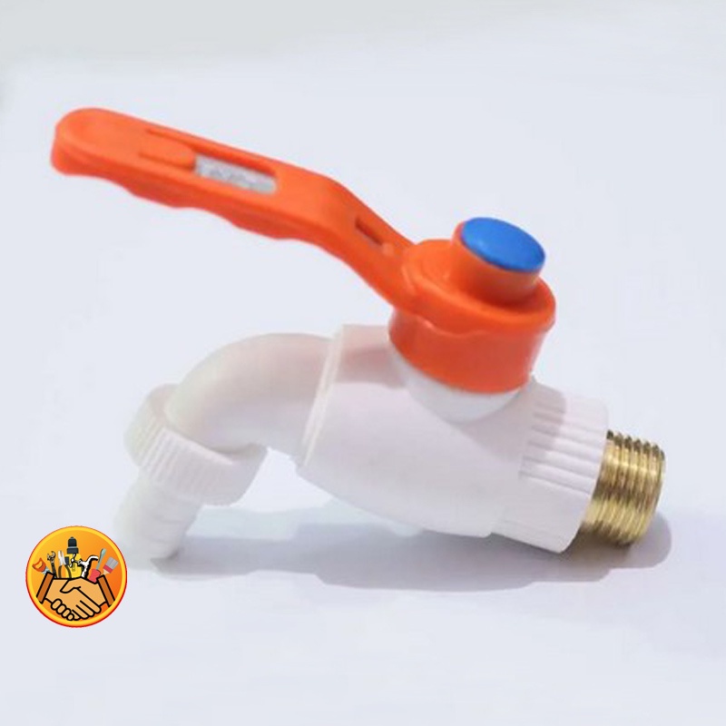 Kran PVC JUMBO drat KUNINGAN - GAGANG BESI KUAT - KRAN SUPER TEBAL BODY BESAR KUAT DIBANTING TIDAK PATAH