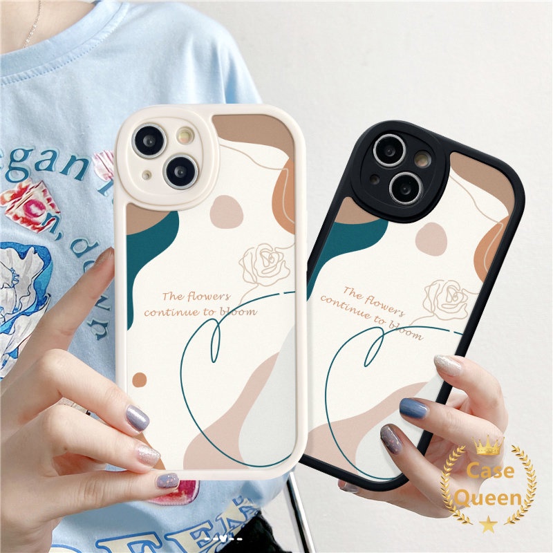 Redmi Note11 9Pro 11s 8 9s 10s 10Pro 11Pro+10 9 8Pro Poco NFC Pro M3 X3 F4 Redmi A1 9A K40s 9 10 10C 10A 9C 9T Mi 12 11 Lite 11T Creative Art Line Flowers Couples Lembut Sarung