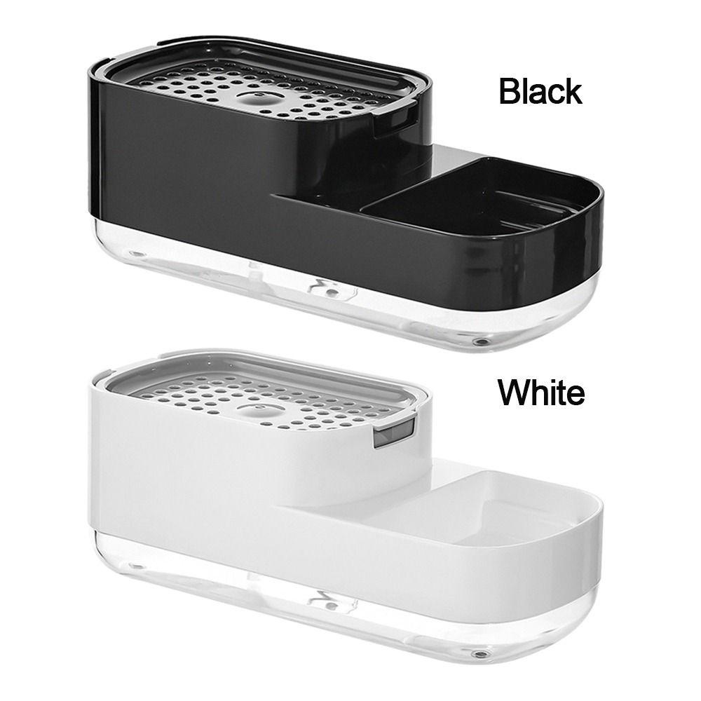 Populer Dispenser Sabun 2-in-1 Wadah Cuci Piring Scrubber Holder Wastafel Soap Pump