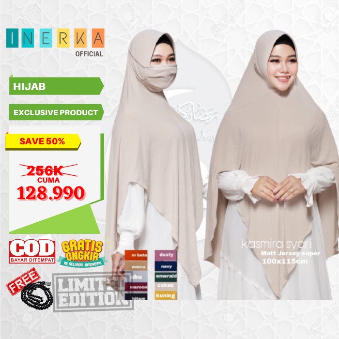 PROMO Hijab Jilbab Khimar Soft Pet Wanita Muslimah PREMIUM ORIGINAL - Merah Bata