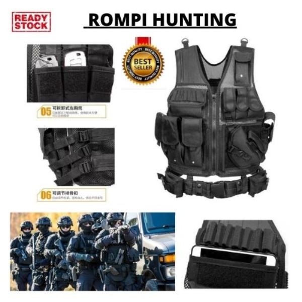 Tas Ransel Holster Set Rompi Tactical Hunting Vest Airsoft CS SST07