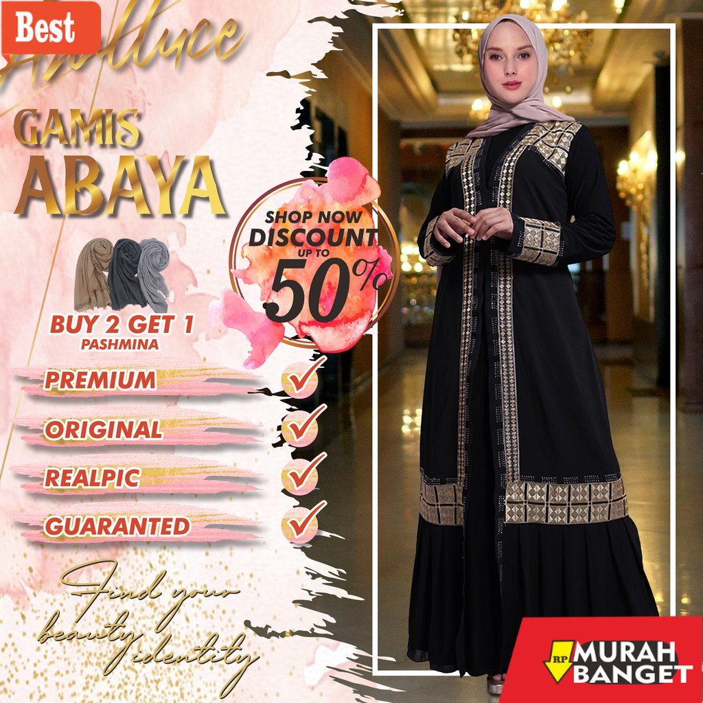 Gaya ala timur tengah di hari raya- Baju Dress Gamis Muslim Wanita By ARALLUCE Abaya Turkey Turki Ar