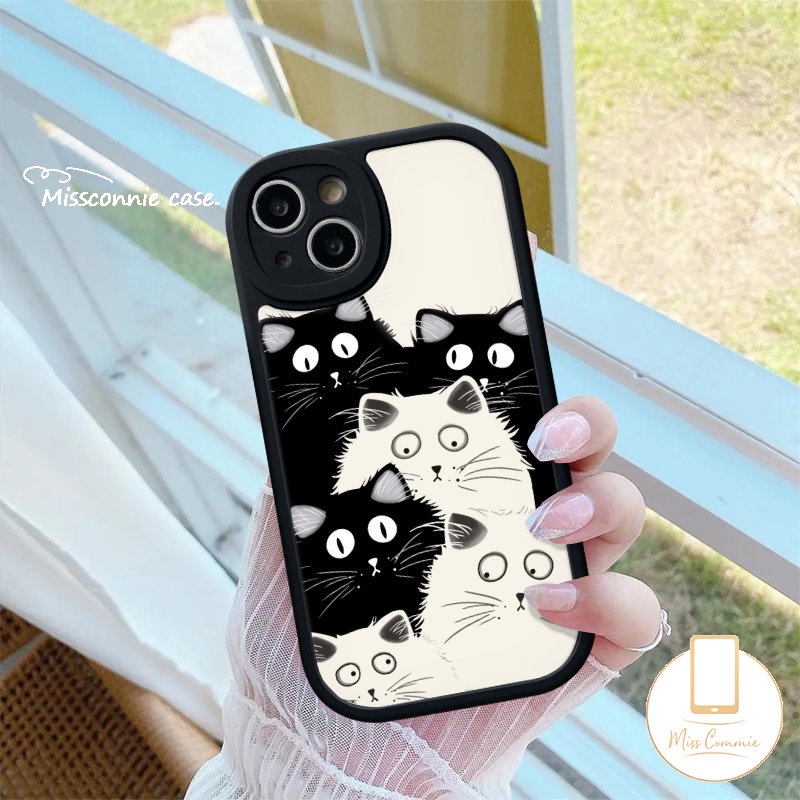 Lucu Couple Imut Hitam Putih Kucing Casing Infinix Smart5 6 Hot 10 Lite Hot 10T 11 10s 11s 9 10 Main Infinix Note8 Kartun Doraemon Soft Tpu Phone Case