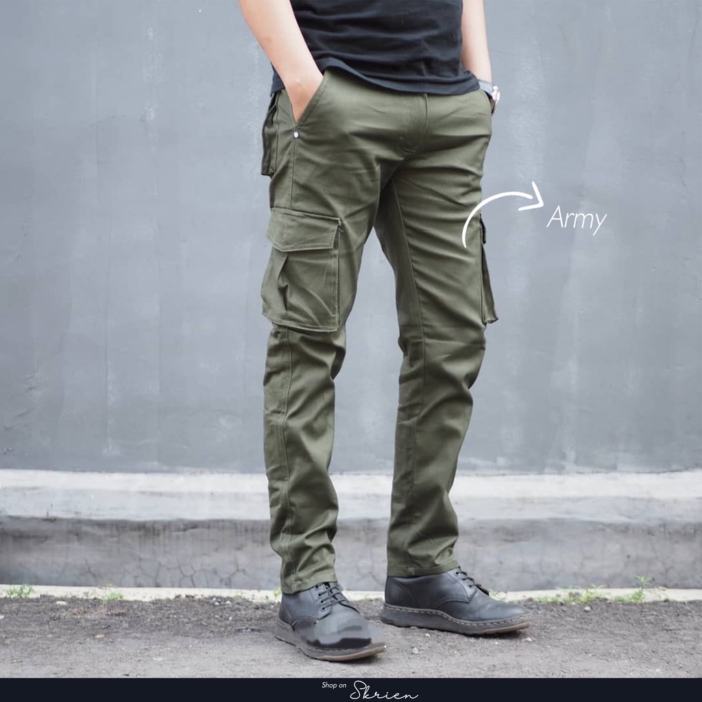 Celana Cargo Pants Panjang Pria Outdoor Slim Fit Premium All Varian